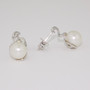 9ct white gold cultured freshwater pearl and diamond stud earrings front