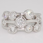 Platinum nine diamond bubble ring