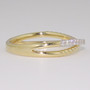 9ct gold ring with round brilliant cut diamond-set crossover side