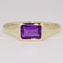 9ct gold amethyst octagon cut rubover ring
