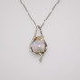 18ct white gold Scottish freshwater pearl and round brilliant cut diamond pendant