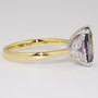 18ct gold and platinum unheated fancy cut mermaid tanzanite ring with diamond leaf shoulders side