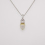 18ct white gold Scottish freshwater pearl and diamond pendant