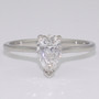 Platinum certificated pear cut diamond solitaire ring