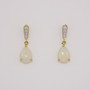 9ct gold opal and diamond drop earrings