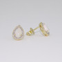 9ct gold opal and diamond cluster earrings side