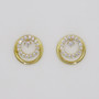 9ct gold open circle stud earrings set with cubic zirconia (CZ)