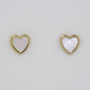 9ct gold mother of pearl heart stud earrings