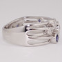 Platinum sapphire and diamond bubble ring side
