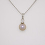 18ct white gold Scottish freshwater pearl and round brilliant cut diamond pendant