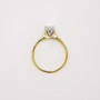 18ct gold and platinum oval cut certificated D colour diamond solitaire ring
