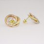 9ct yellow, rose and white gold earrings set with cubic zirconia side