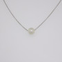 18ct white gold floating Scottish freshwater pearl necklace