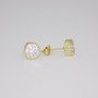 9ct gold CZ solitaire stud earrings side