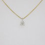 9ct gold rubover-set pear cut diamond solitaire necklace