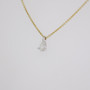 9ct gold rubover-set pear cut diamond solitaire necklace side