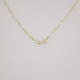 9ct gold plain and CZ-set star necklace