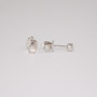 9ct white gold rubover-set diamond stud earrings side