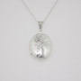 Sterling silver half engraved oval locket