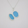 Sterling silver half engraved oval locket open