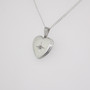 Sterling silver diamond-set heart locket side