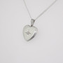 Sterling silver diamond-set heart locket side