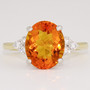 18ct gold oval cut citrine and diamond ring