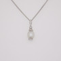 18ct white gold Scottish freshwater pearl and diamond necklace