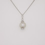 18ct white gold Scottish freshwater pearl and diamond necklace