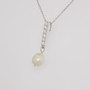 18ct white gold Scottish freshwater pearl necklace with diamond set bar side