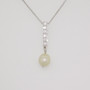 18ct white gold Scottish freshwater pearl necklace with diamond set bar