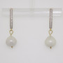 18ct gold Scottish freshwater pearl and diamond drop earrings