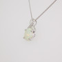 9ct white gold opal and diamond twist pendant side