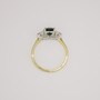 18ct gold and platinum unheated teal sapphire and diamond ring top