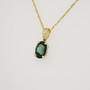 9ct gold oval cut teal sapphire pendant