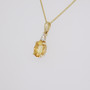 9ct gold Imperial topaz and diamond pendant side