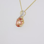 9ct gold imperial topaz and diamond necklace side