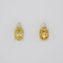 9ct gold Imperial topaz and diamond stud earrings