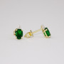 9ct gold tsavorite garnet and diamond stud earrings side
