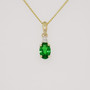 9ct gold oval cut tsavorite garnet and round brilliant cut diamond pendant