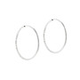 9ct White Gold Diamond Cut Hoop Earrings