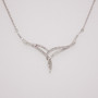 9ct white gold diamond woven wishbone necklace