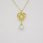 9ct gold cultured freshwater pearl knot necklace