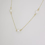 9ct gold pearl station necklace side