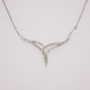 9ct white gold diamond woven wishbone necklace