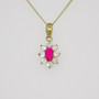 9ct gold red oval cut cubic zirconia (CZ) cluster pendant