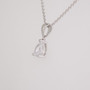 Sterling silver pear cut cubic zirconia (CZ) pendant side