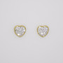 9ct gold heart stud earrings with cubic zirconia