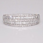 18ct white gold baguette cut and round brilliant cut diamond ring