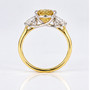 18ct gold and platinum cushion cut yellow sapphire and pear cut diamond ring top